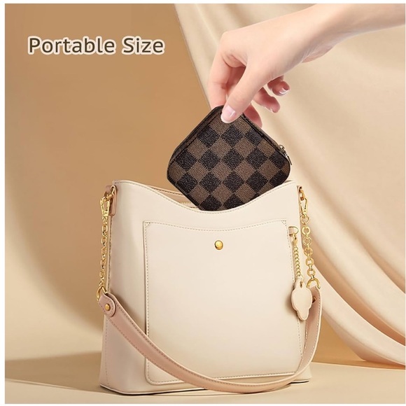 Jewelry Travel Case in Brown Check - Picture 3 of 8